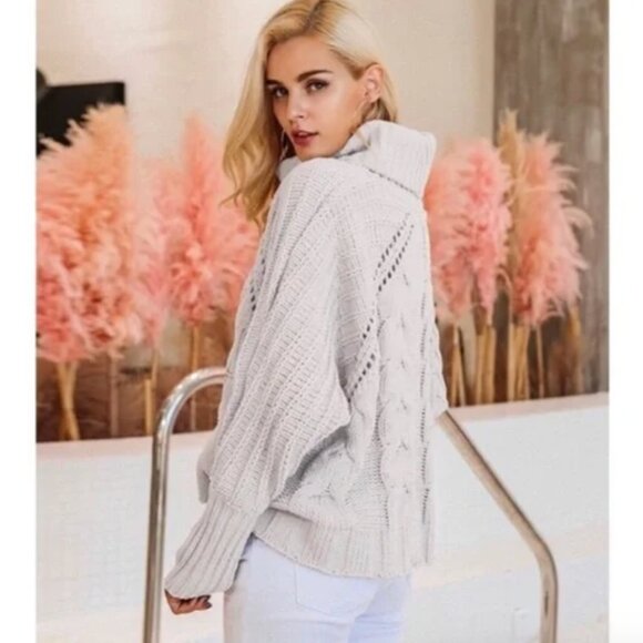 Anthro: Moon & Madison Chenille cable knit turtleneck - Picture 2 of 3